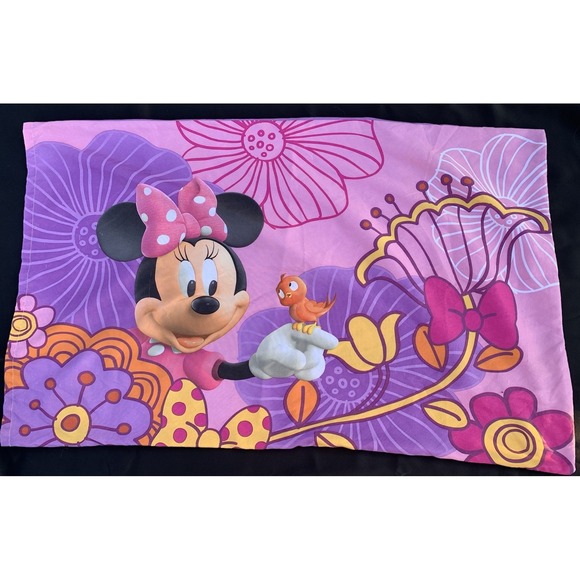 Disney Other - Minnie Mouse Standard Pillowcase It's Playtime With Bird